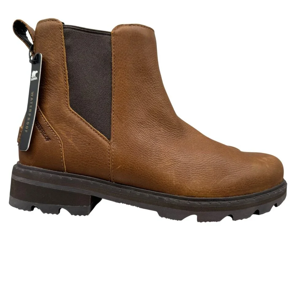 Sorel Brown Leather Chelsea Waterproof Ankle Boots